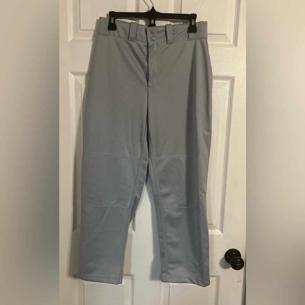 Wilson Youth Large Gray Baseball Pants Straight Leg With Black Embroidered Logo